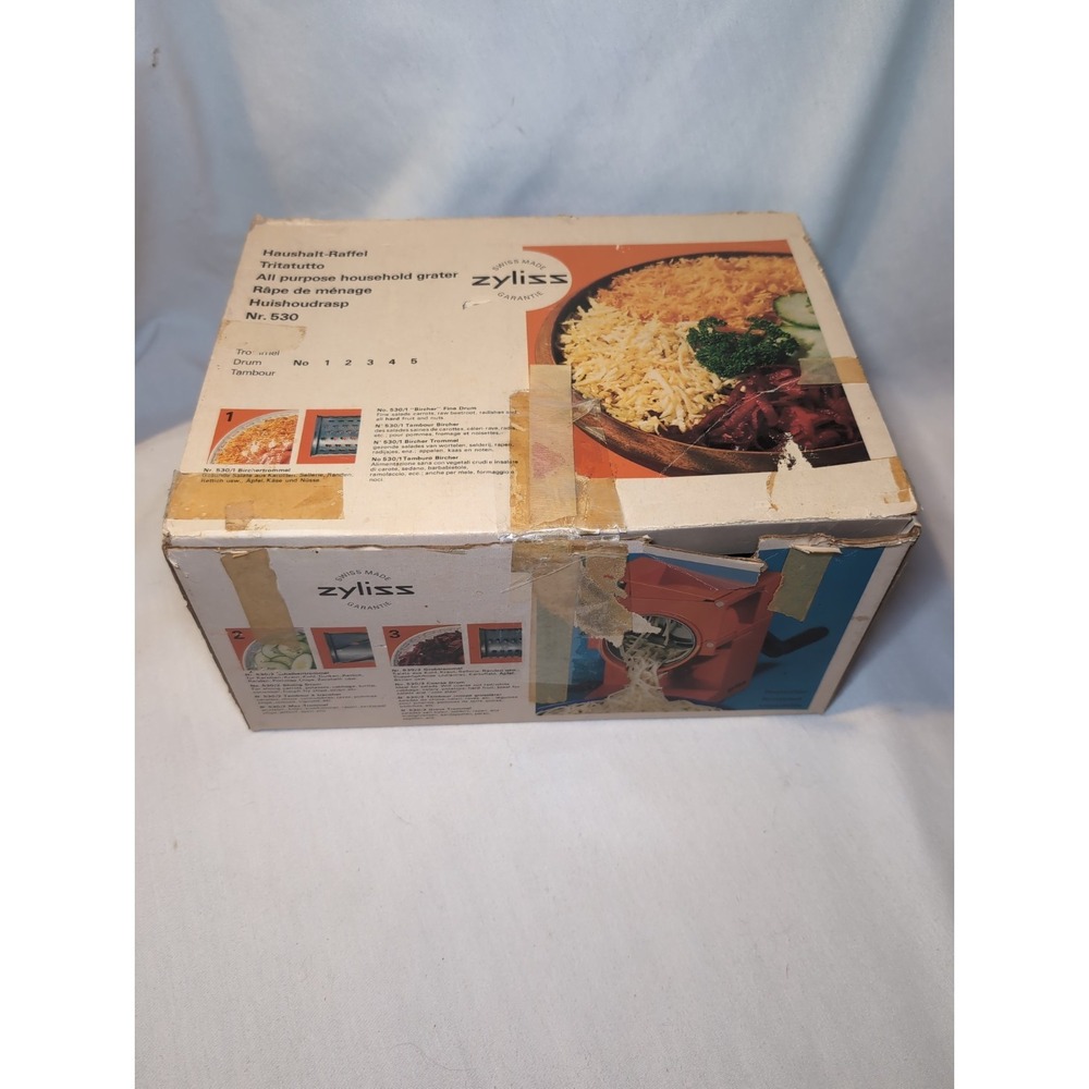 Vintage Zyliss Kitchen Grater Set W/ 5 Drums Made In Switzerland Open Box